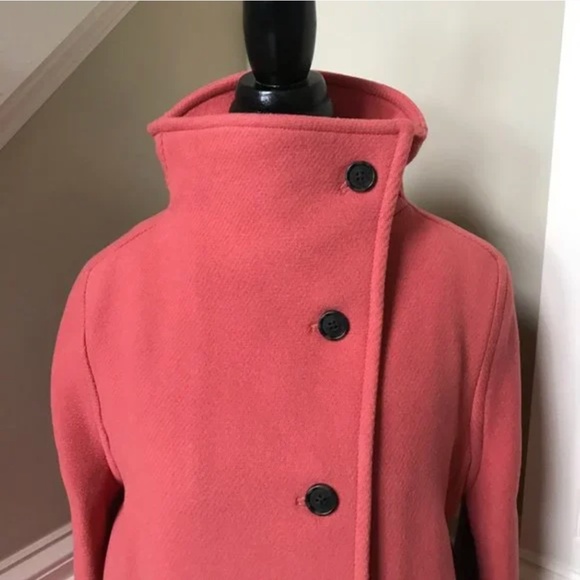 NWT JCREW Villa Cocoon Coat Womens P0 Coral Mid Length Stadium Cloth Wool Petite - Picture 6 of 11